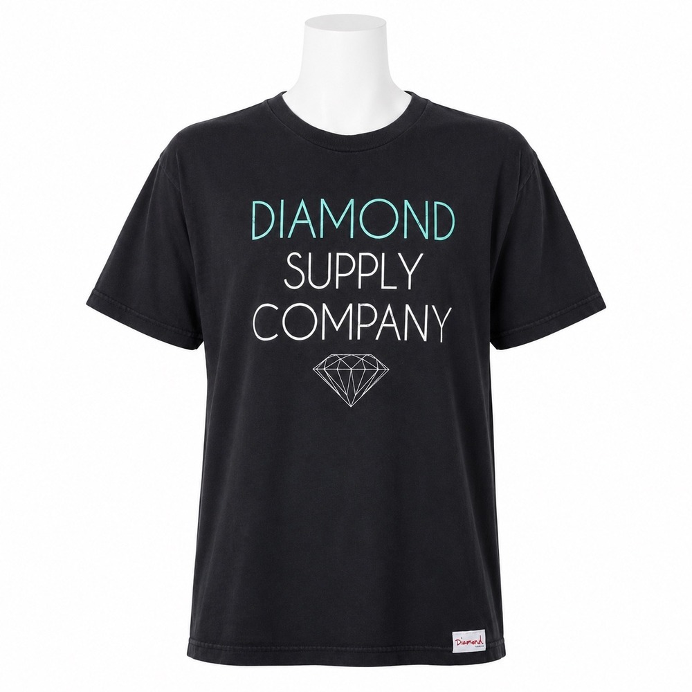 Diamond Supply Co Distressed Faded Logo Tee Grunge Streetwear Skate Mens Large